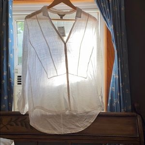 White lucky brand sheer top